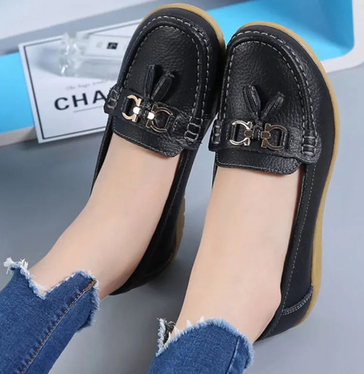 Women's Comfort Tassel Loafers Cushioned Wedge Slip-On Flats