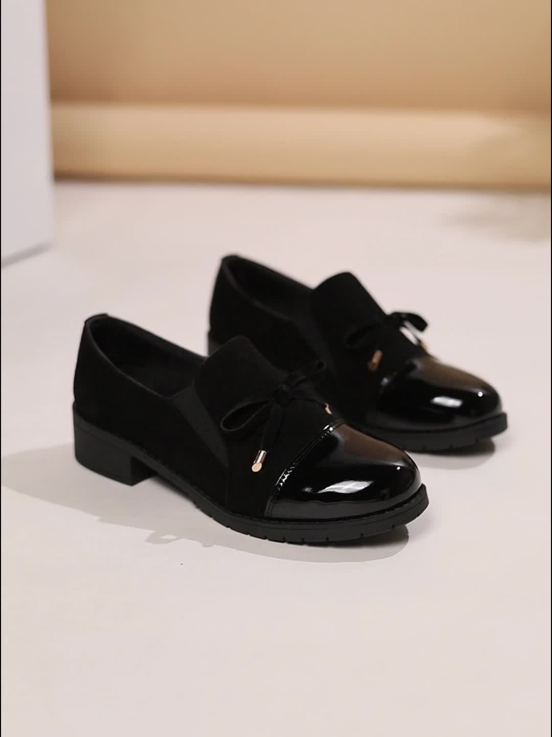 Women's Elegant Loafers Slip-On Comfort Tassel Black