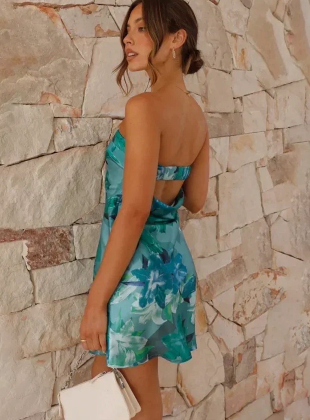 Women's Floral Strapless Bandeau Mini Dress for Summer