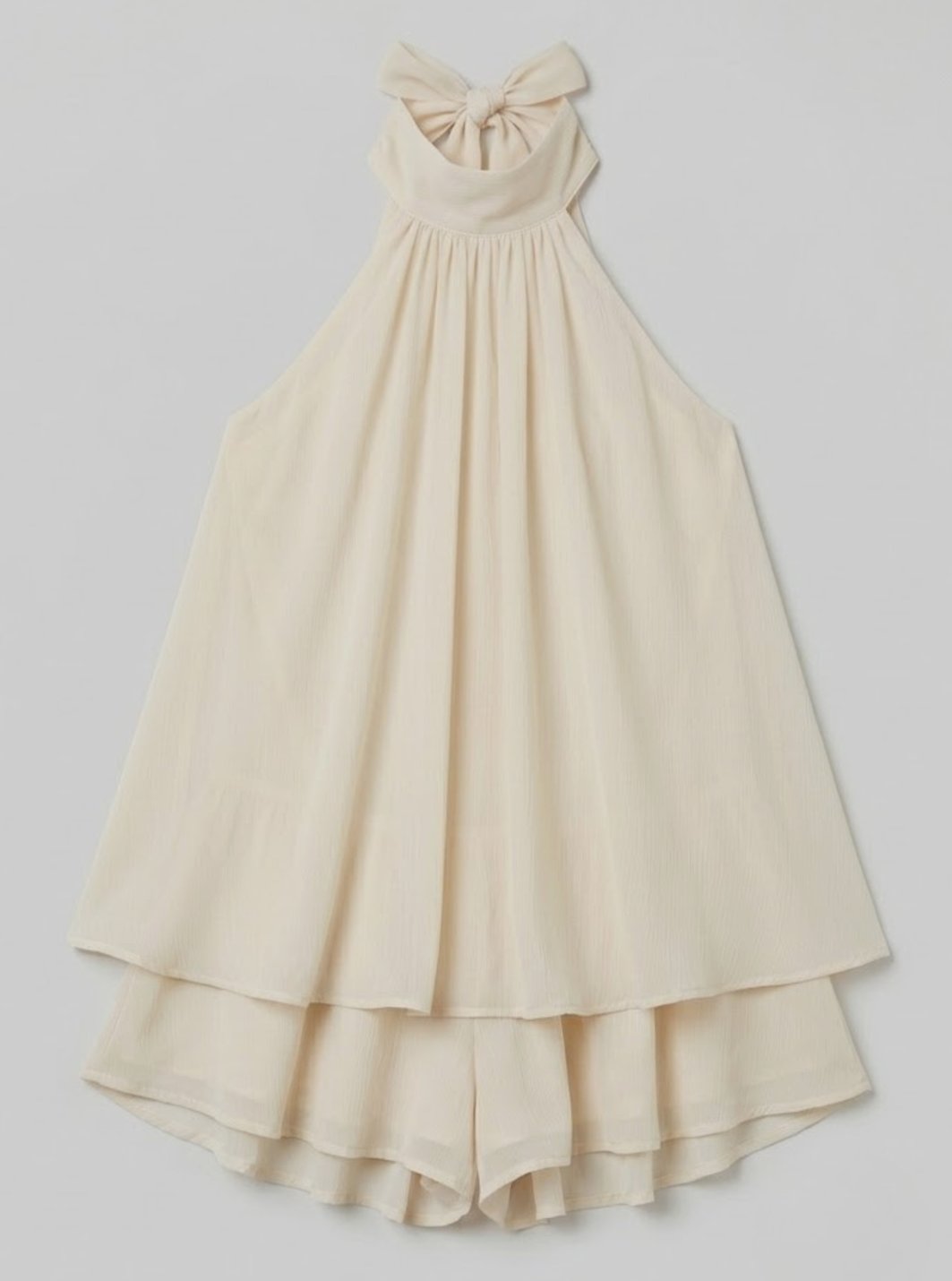 Women's Halter-Neck Tiered Ruffle Chiffon Mini Dress