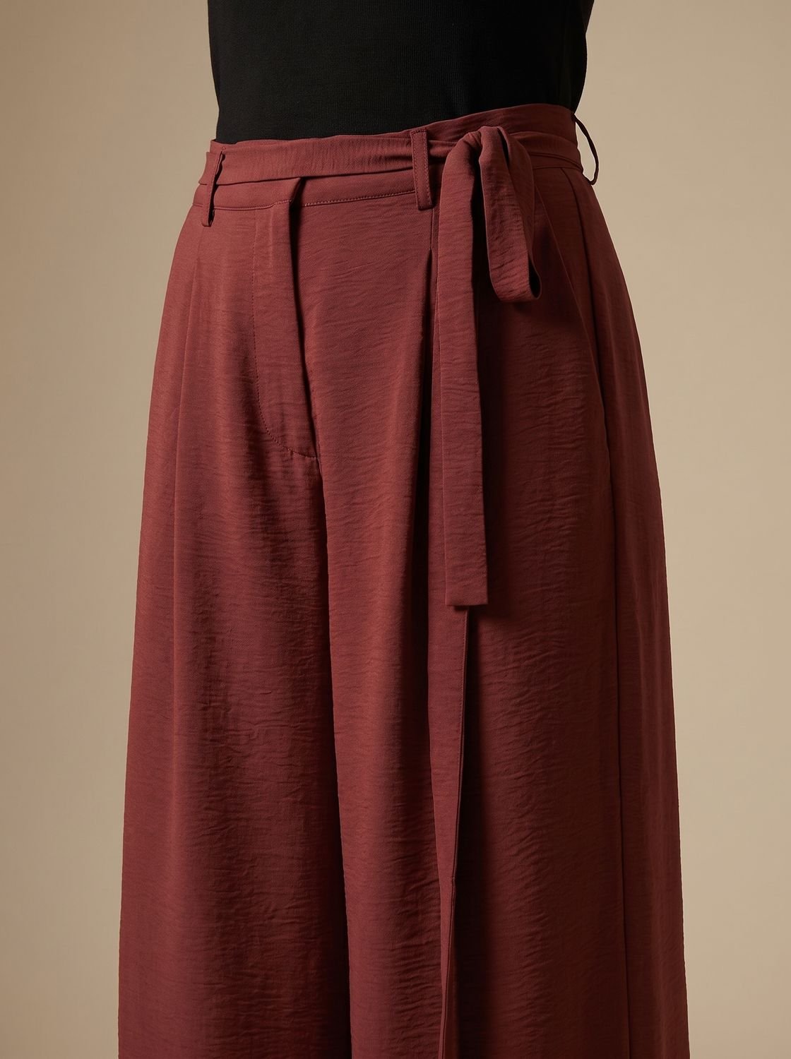 Women's High-Waist Wide-Leg Drawstring Palazzo Trousers