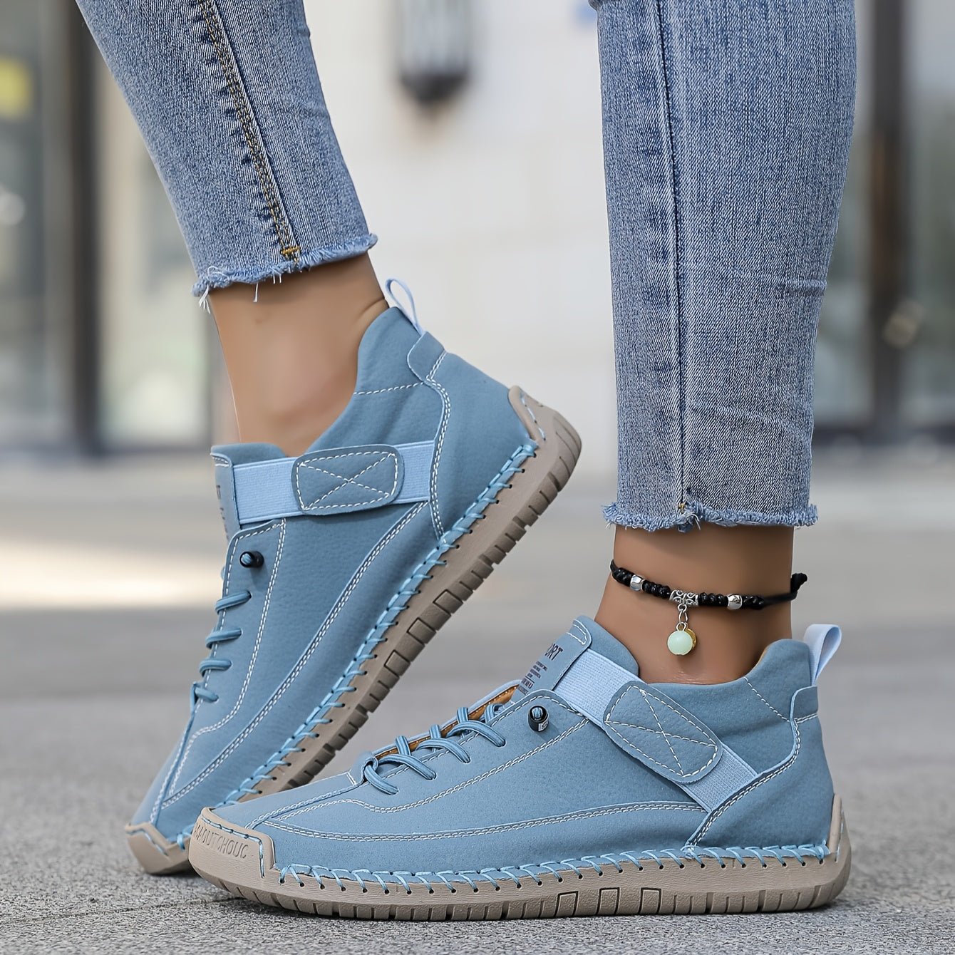 Women's Lace-Up Ankle Boots Casual - Mineral Blue