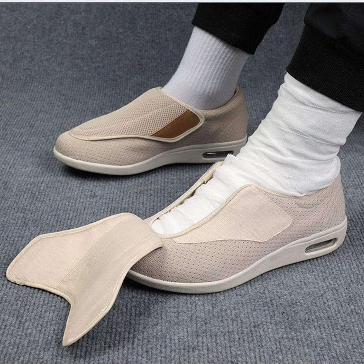 Women's Lightweight Knit Slip-On Comfort Sneakers Air Cushion Sole