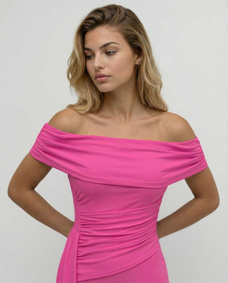 Women's Off-Shoulder Maxi Summer Dress Jumpsuit Ruched Formal Gown