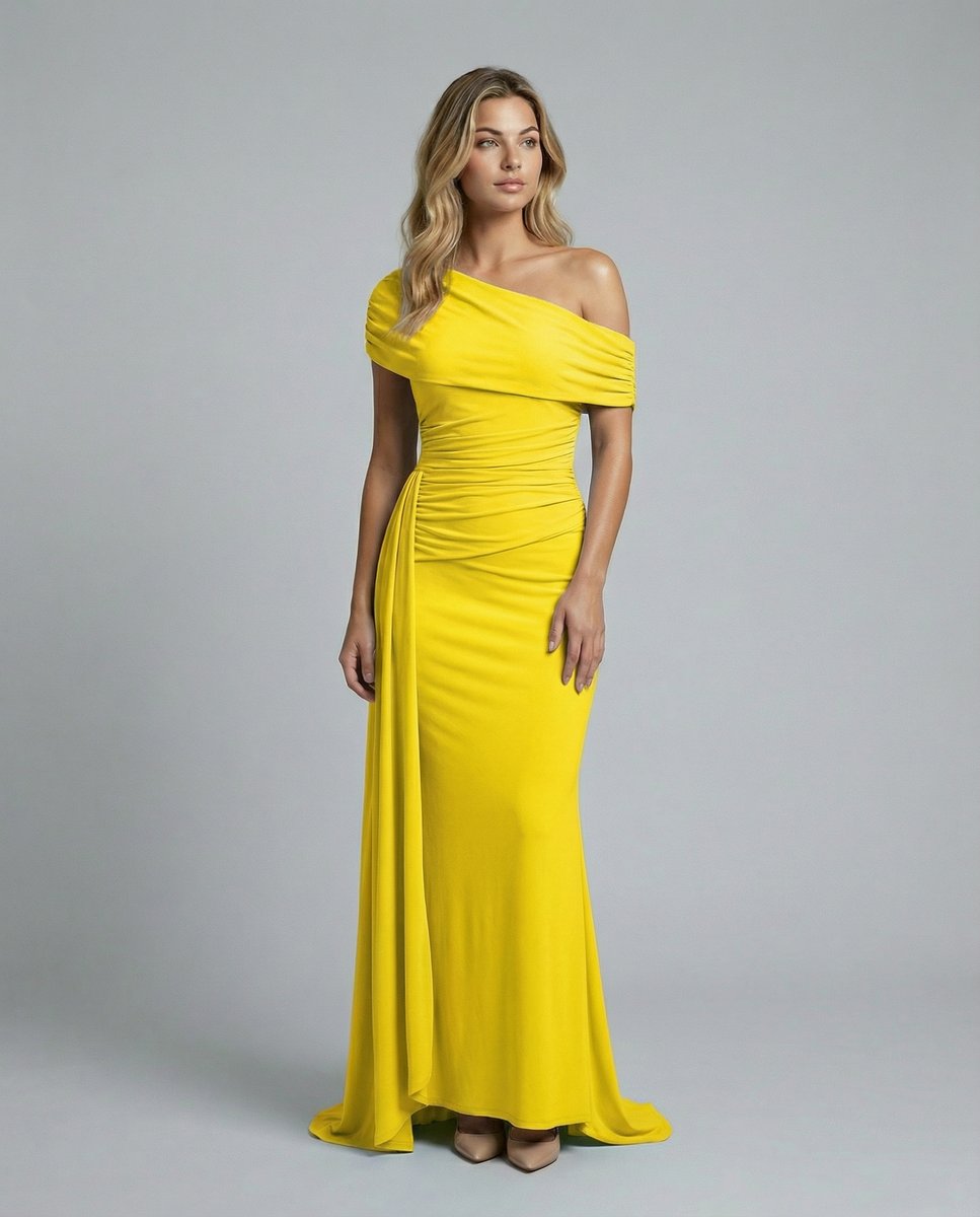 Women's Off-Shoulder Maxi Summer Dress Jumpsuit Ruched Formal Gown