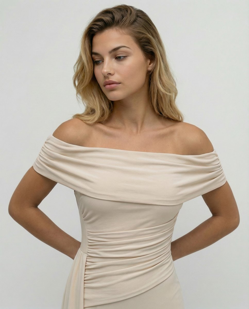 Women's Off-Shoulder Maxi Summer Dress Jumpsuit Ruched Formal Gown
