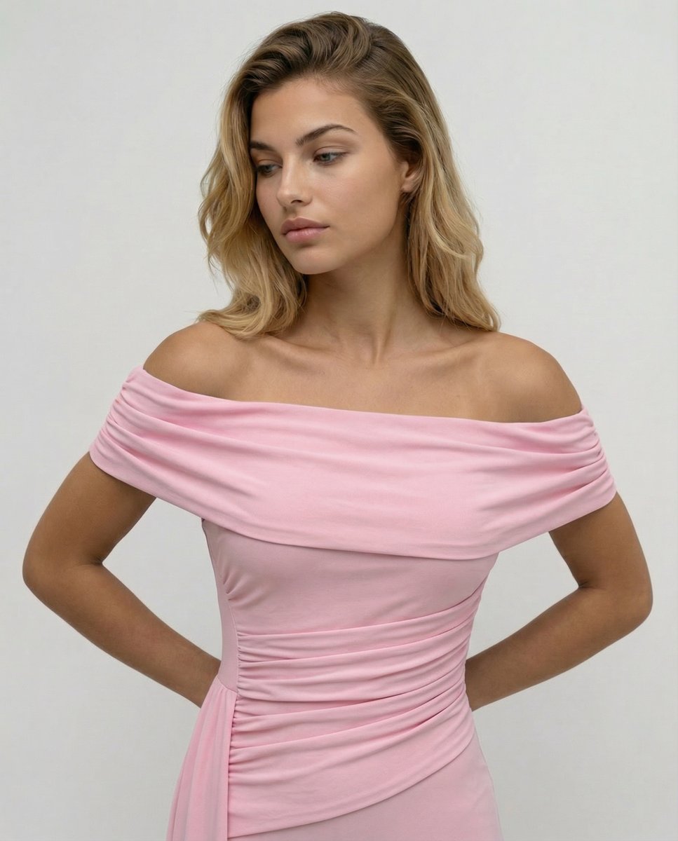 Women's Off-Shoulder Maxi Summer Dress Jumpsuit Ruched Formal Gown