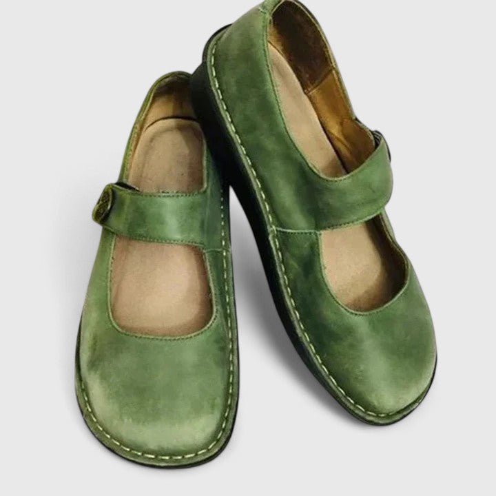 Women's Orthopedic Adjustable-Strap Mary Jane Shoes - Green