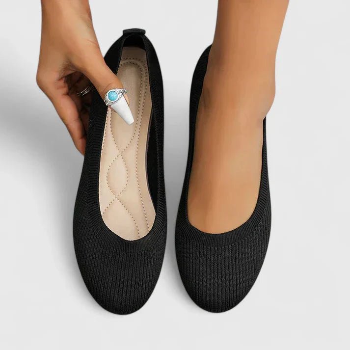 Women's Orthopedic Arch-Support Slip-On Flats - Black