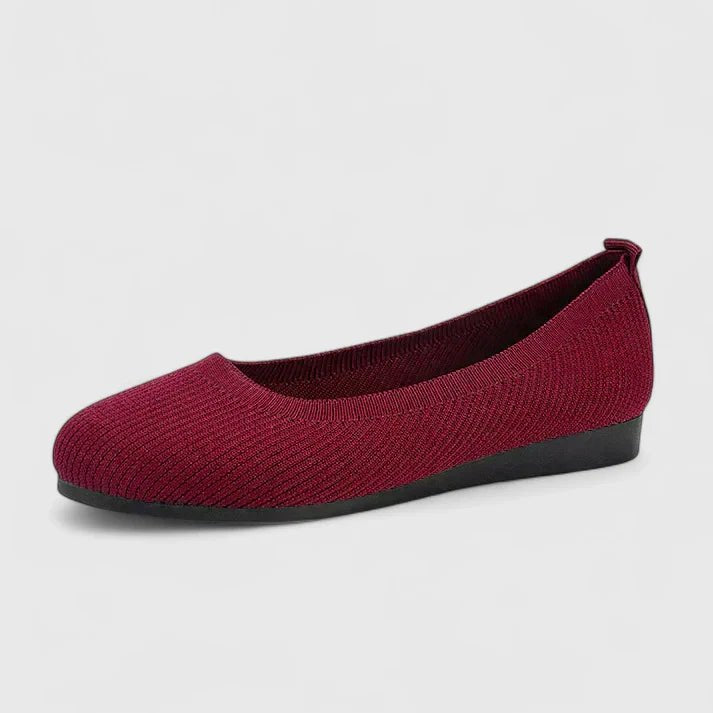 Women's Orthopedic Arch-Support Slip-On Flats - Burgundy
