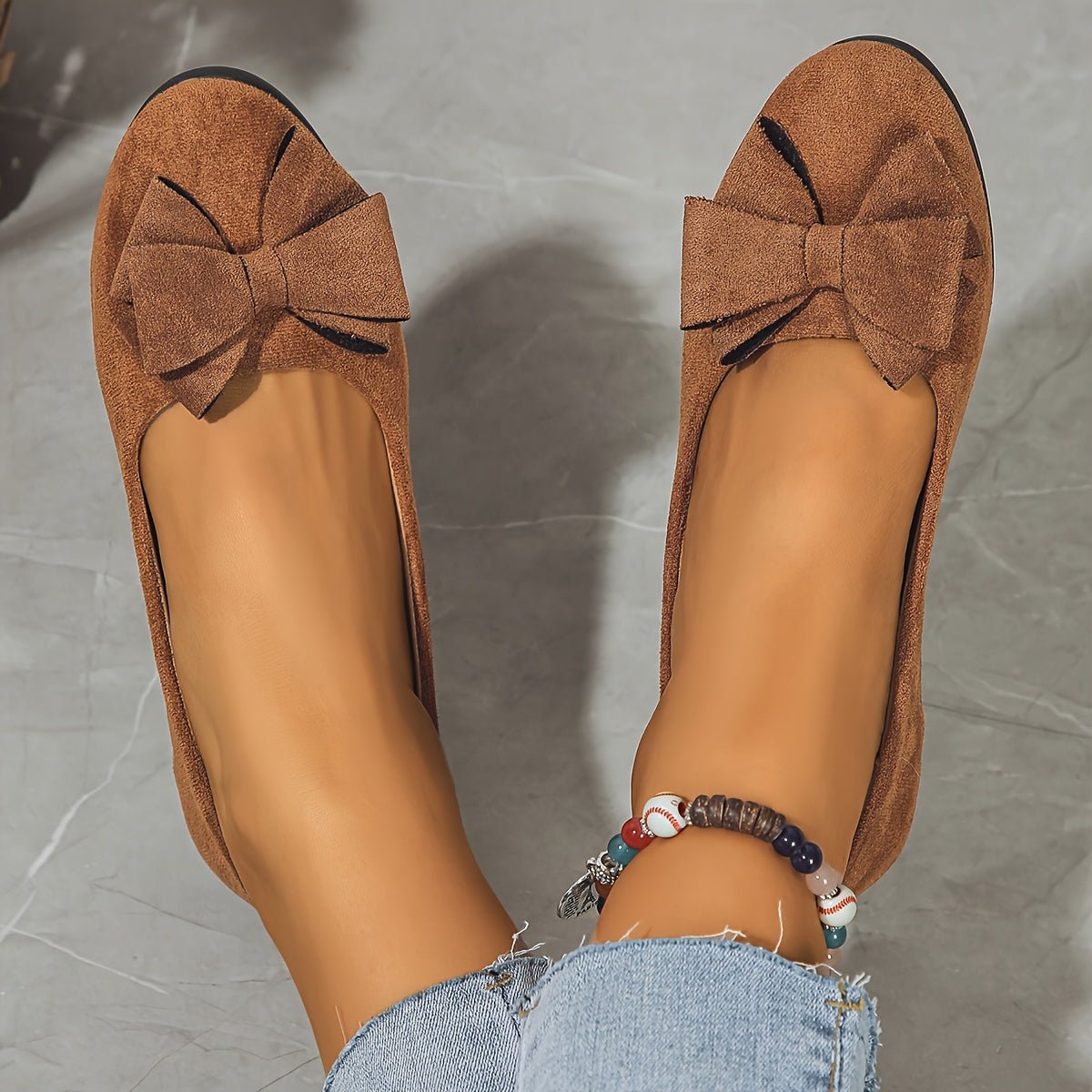 Women's Orthopedic Bow-Detail Slip-On Flat Shoes