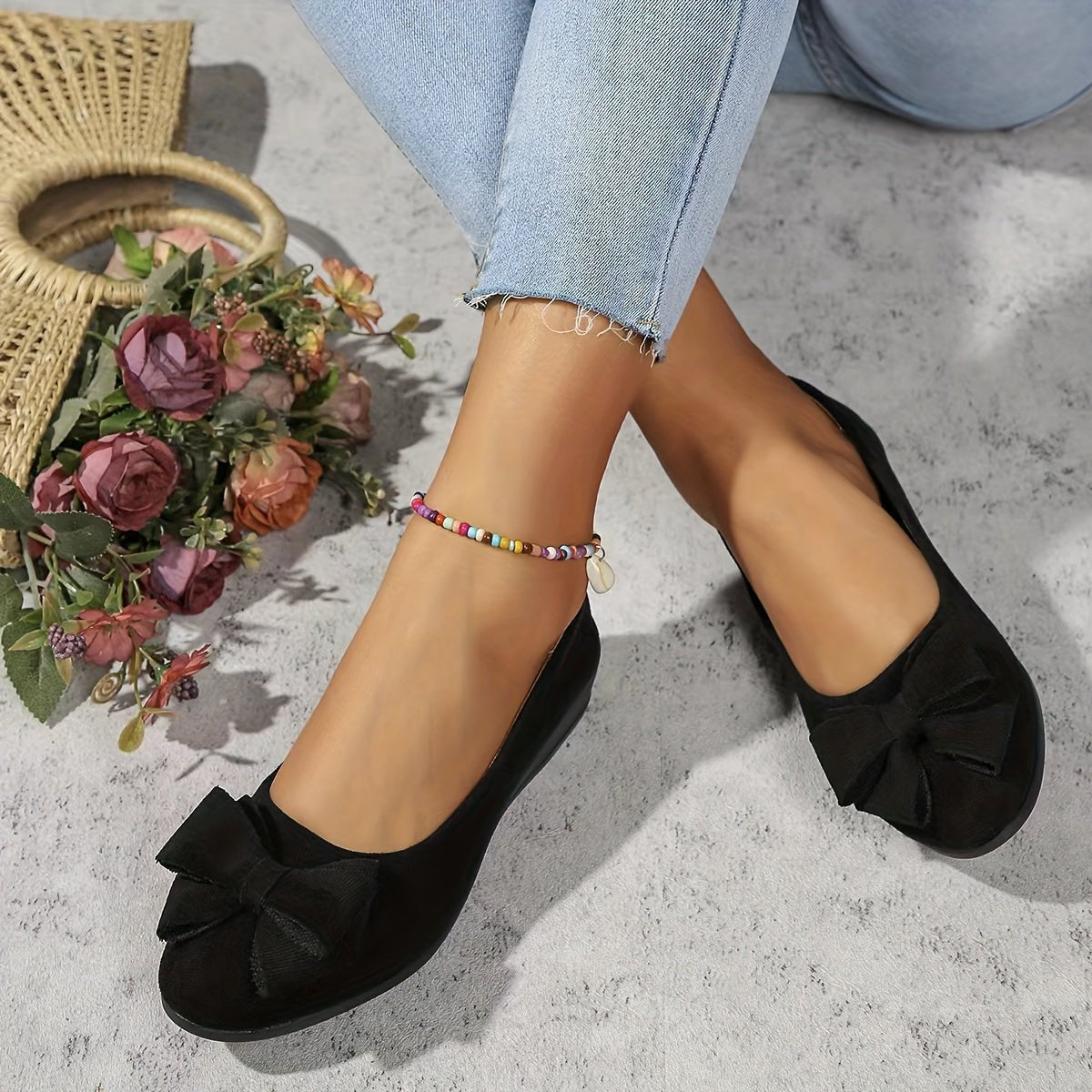 Women's Orthopedic Bow-Detail Slip-On Flat Shoes