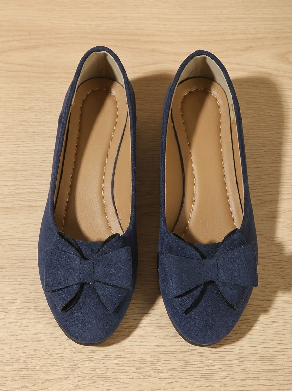 Women's Orthopedic Bow-Detail Suede Ballet Flats