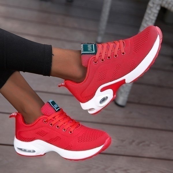 Women's Orthopedic Breathable Mesh Athletic Running Sneakers - Rood