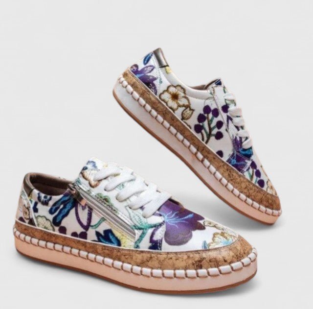 Women's Orthopedic Espadrilles Slip-On Floral Canvas - Blue Flora