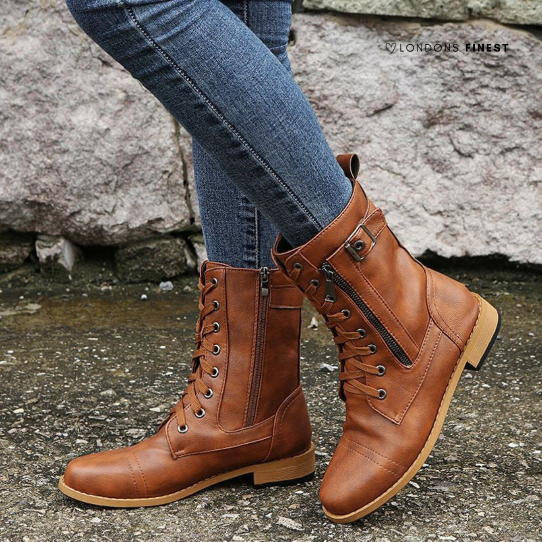 Women's Orthopedic Lace-Up Winter Boots - Brown