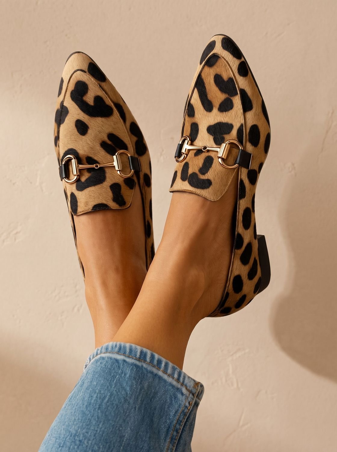 Women's Orthopedic Leopard-Print Bit-Detail Loafers