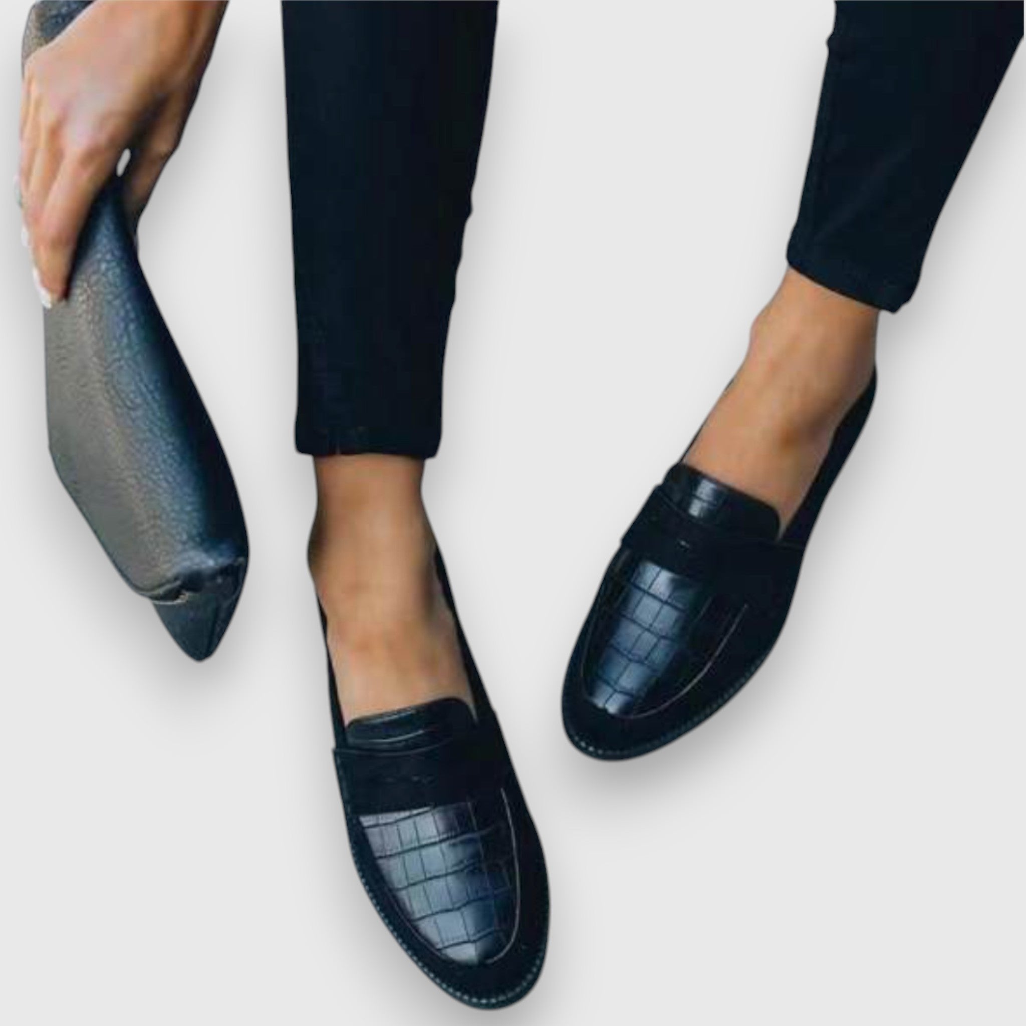 Women's Orthopedic Loafers Slip-On Comfort Croc Pattern