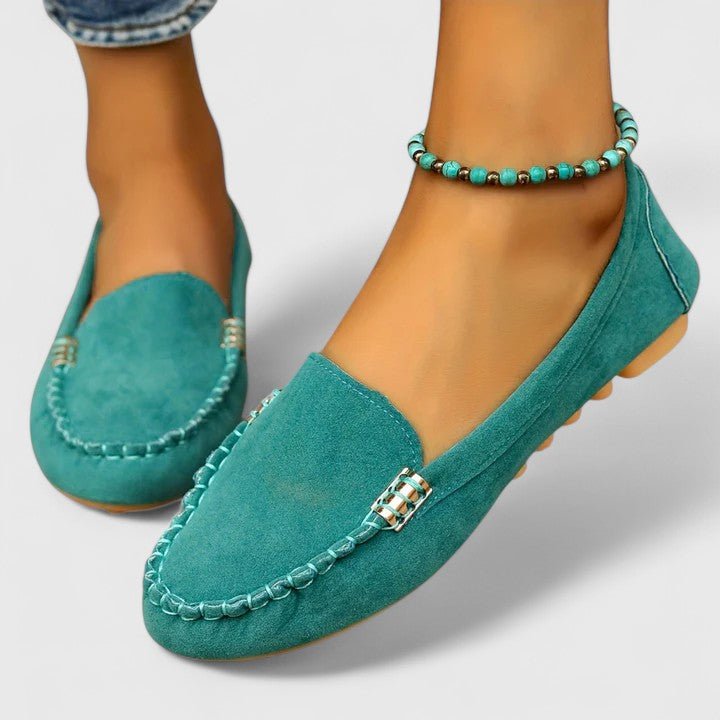 Women's Orthopedic Metal-Detail Slip-On Loafers - Turquoise
