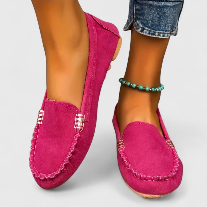 Women's Orthopedic Metal-Detail Slip-On Loafers - Pink
