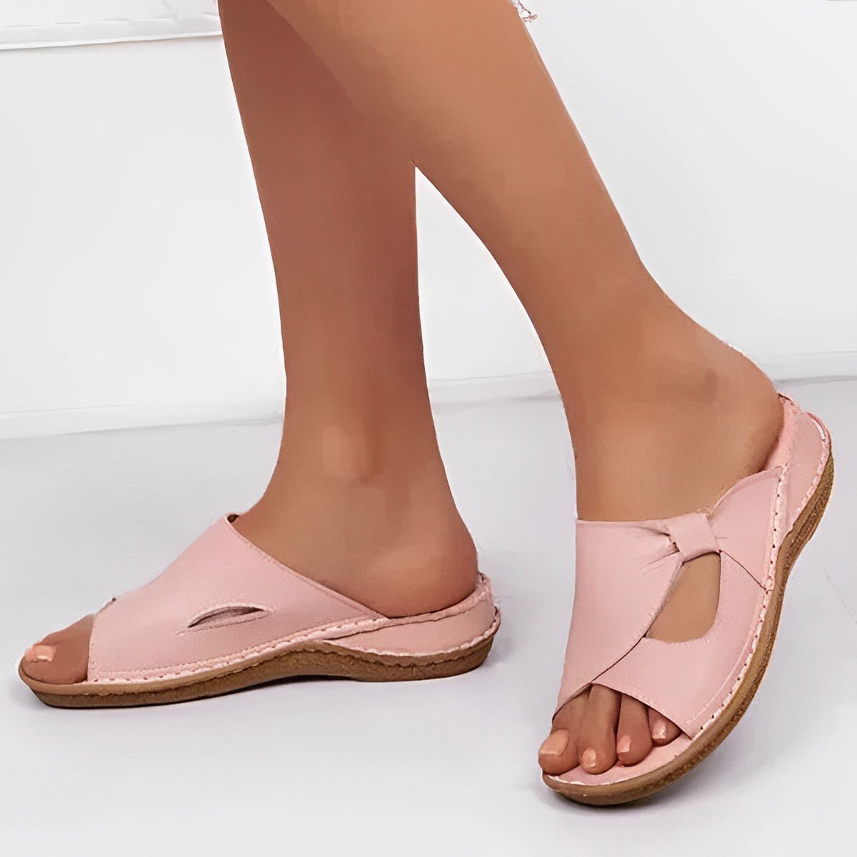 Women's Orthopedic Open-Toe Slip-On Comfort Sandals Arch Support - Pink