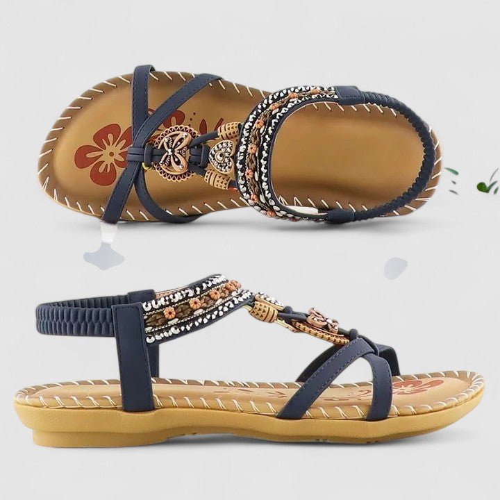 Women's Orthopedic Sandals Embellished Ankle Strap - Cobalt Blue