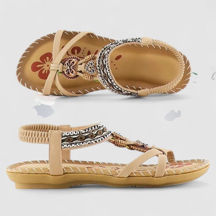 Women's Orthopedic Sandals Embellished Ankle Strap - Mahogany Brown