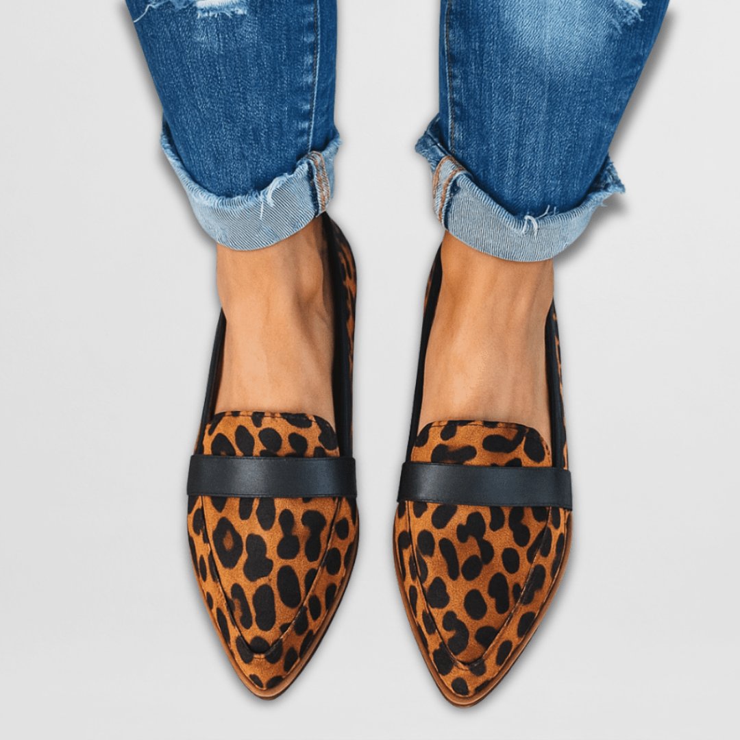 Women's Orthopedic Suede Slip-On Loafers - Leopard
