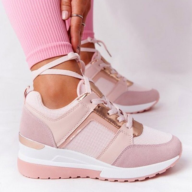 Women's Platform Sneakers Orthopedic Comfort Support Lace-Up - Pink (Almost sold out)
