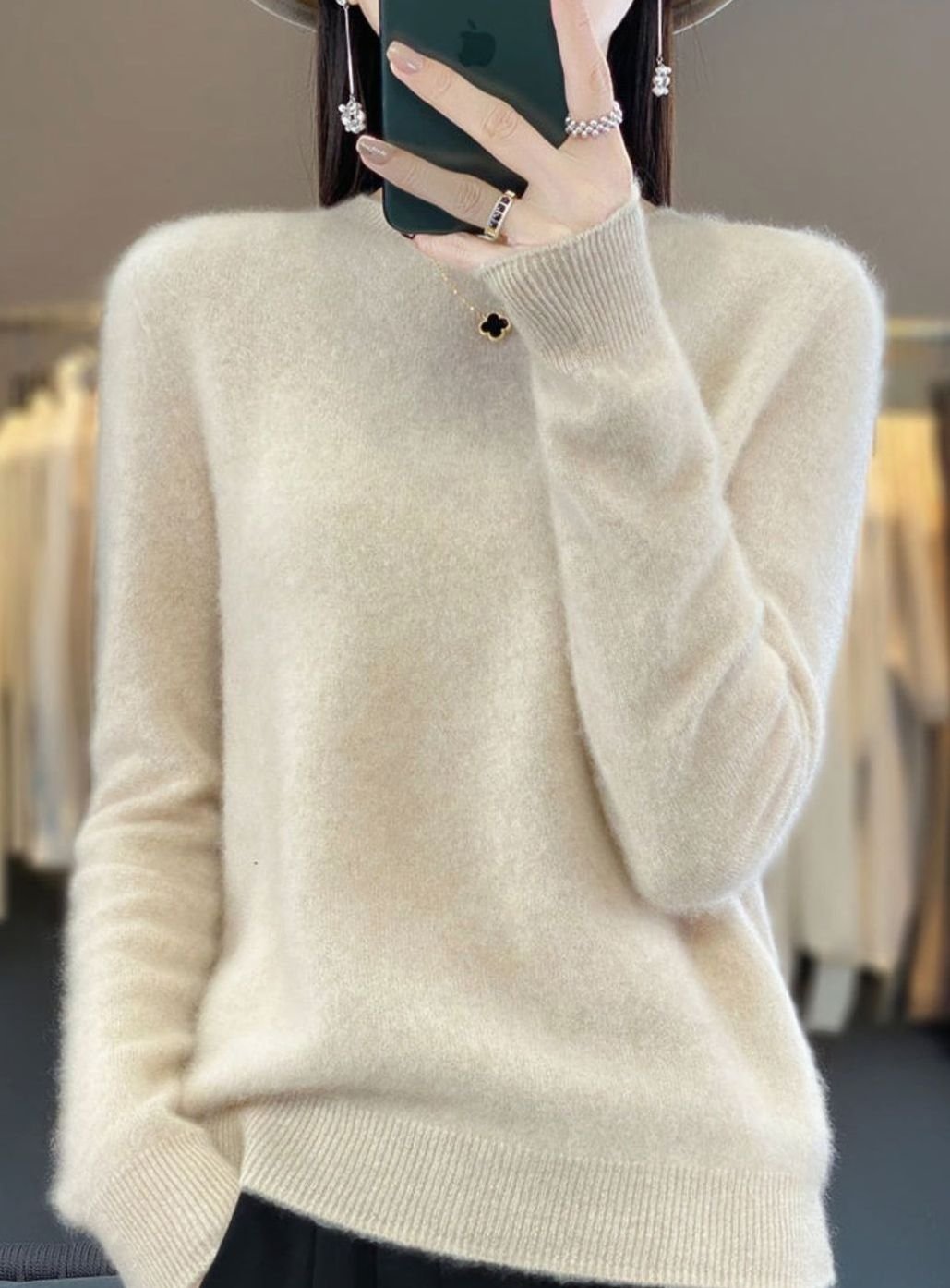 Women's Relaxed-Fit Crew-Neck Knit Lightweight Sweater