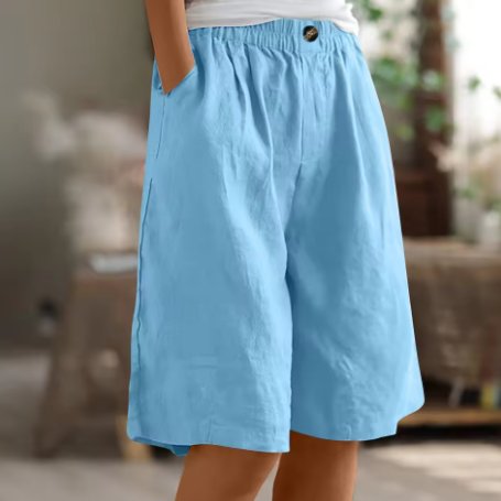 Women's Relaxed-Fit Elastic-Waist Bermuda Shorts - Hemelsblauw