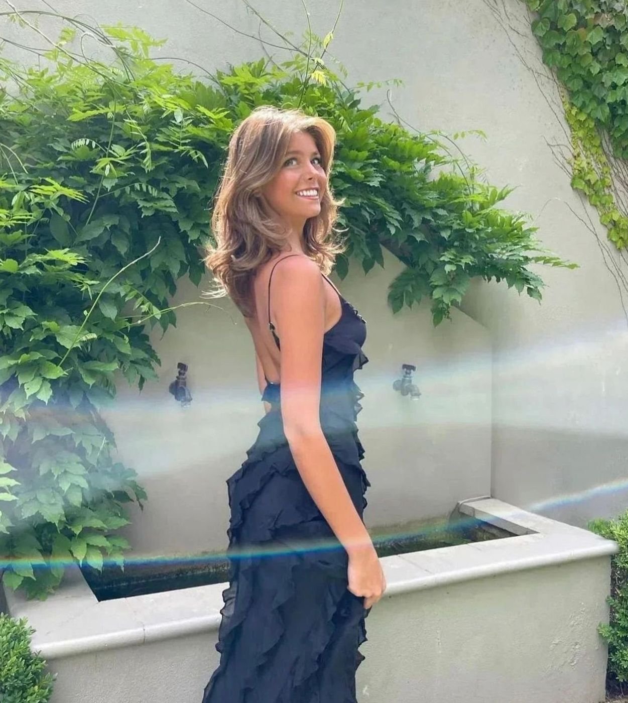 Women's Ruffle Spaghetti-Strap Formal Maxi Wedding Guest Dress