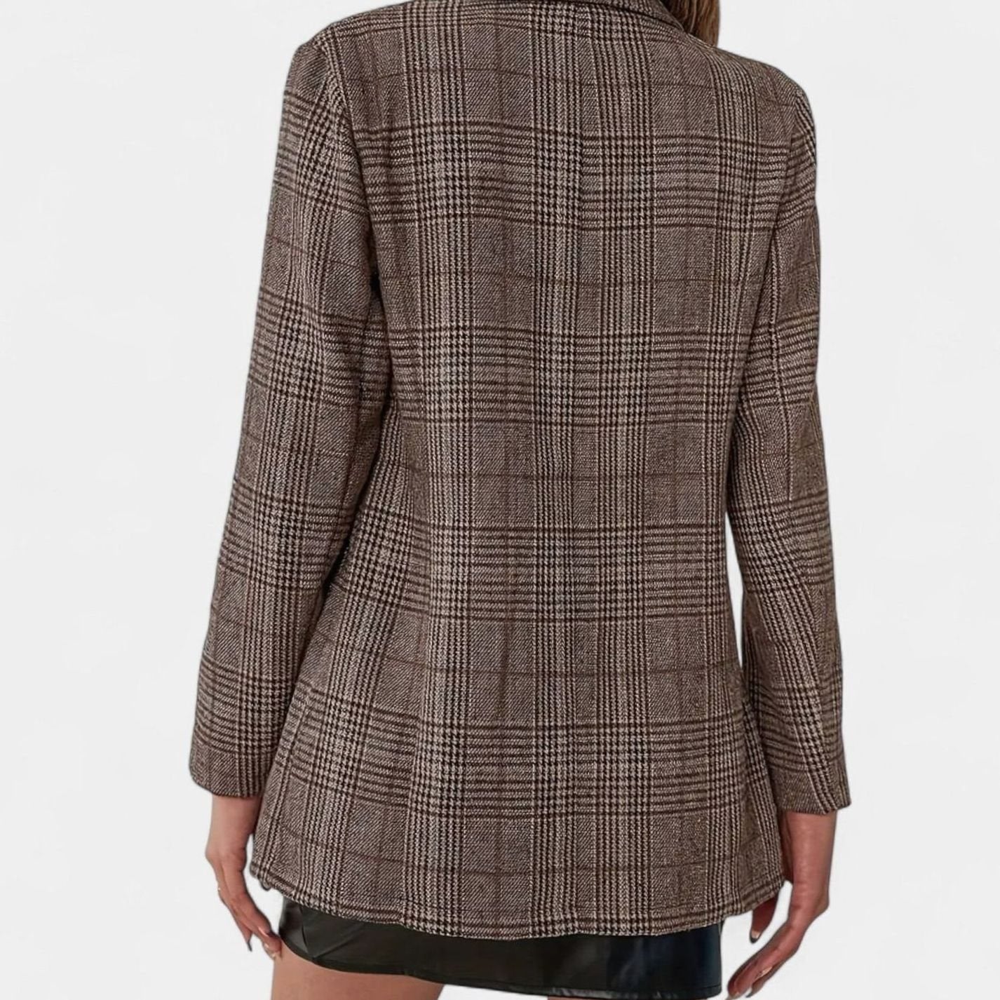 Women's Single-Breasted Heritage Plaid Tailored Blazer