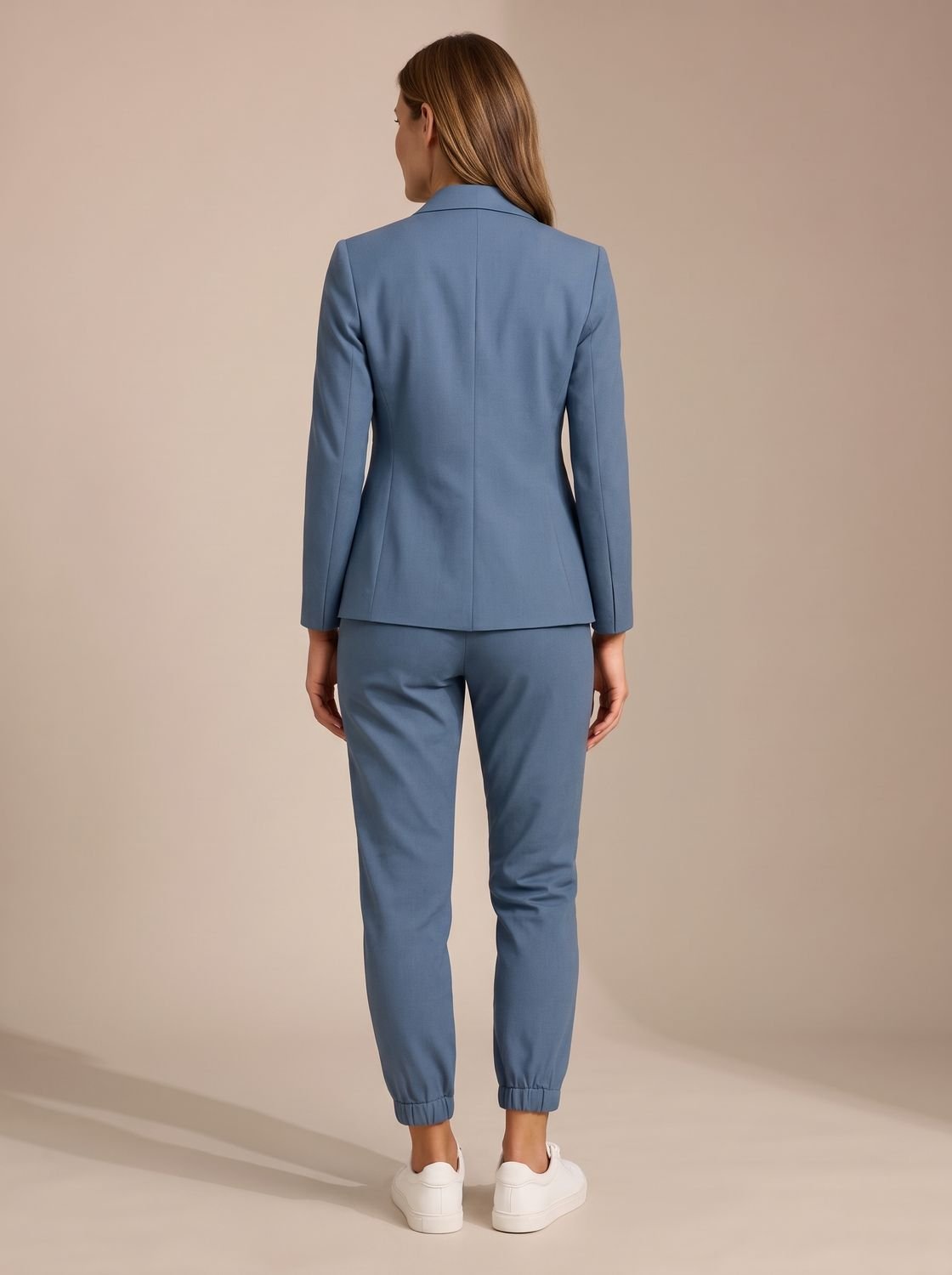 Women's Tailored Blazer Jogger Pants Two-Piece Suit Set