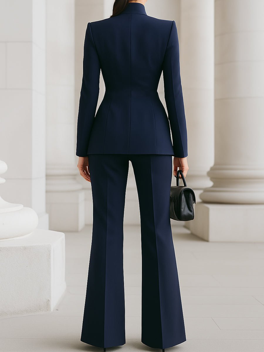 Women's Tailored Blazer Trouser Suit Set Professional