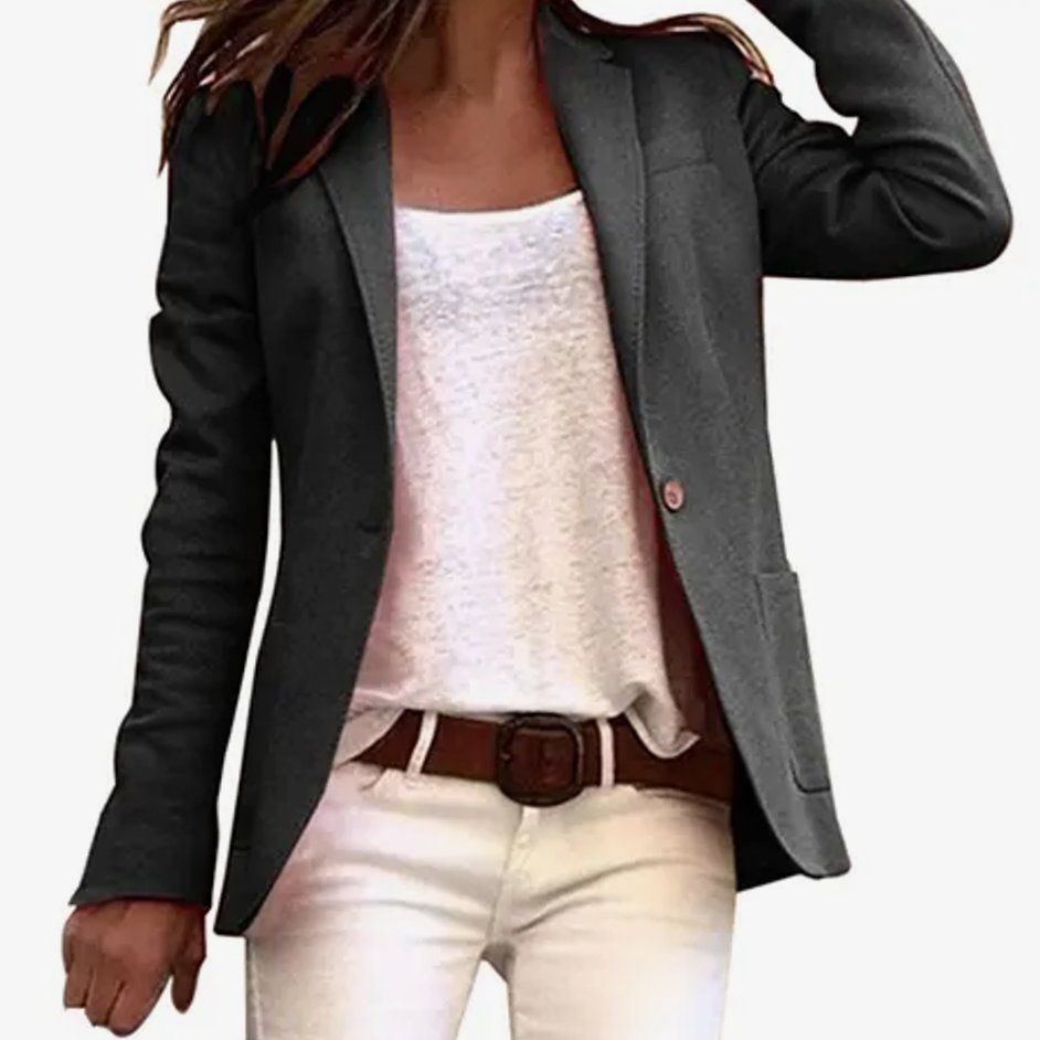 Women's Tailored Single-Button Long Sleeve Blazer
