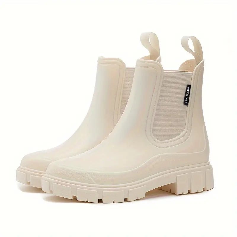 Women's Waterproof Slip-On Chelsea Ankle Boots - Beige