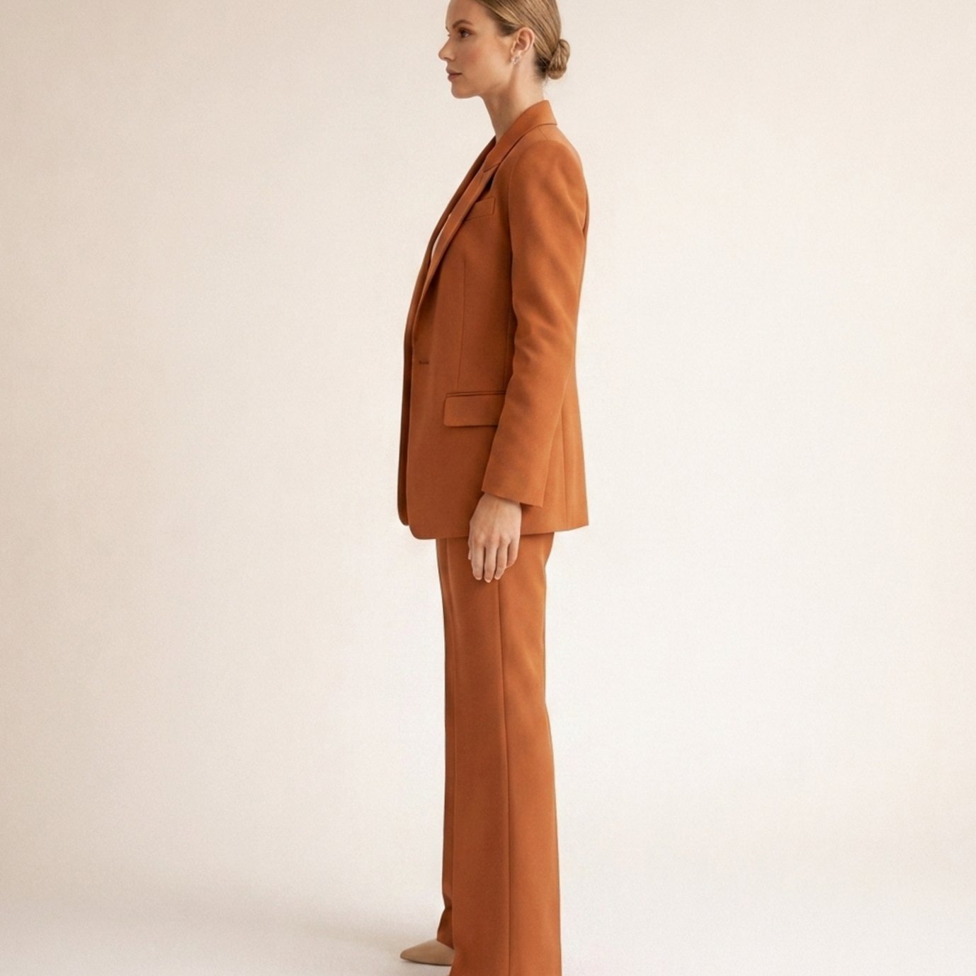 Women's Wide-Leg Blazer Trouser Two-Piece Suit