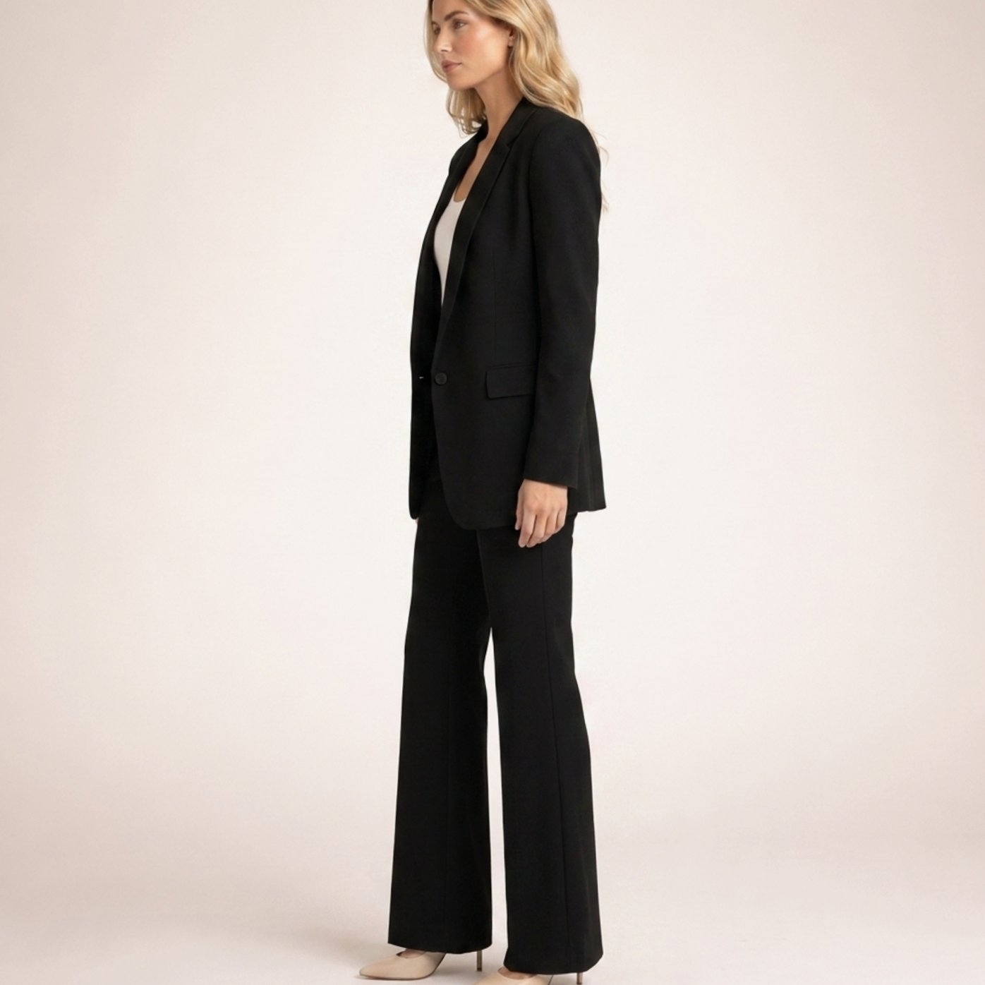 Women's Wide-Leg Blazer Trouser Two-Piece Suit