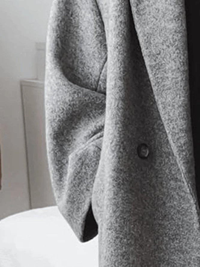 Women's Wool Long Coat Double Breasted Oversized Winter