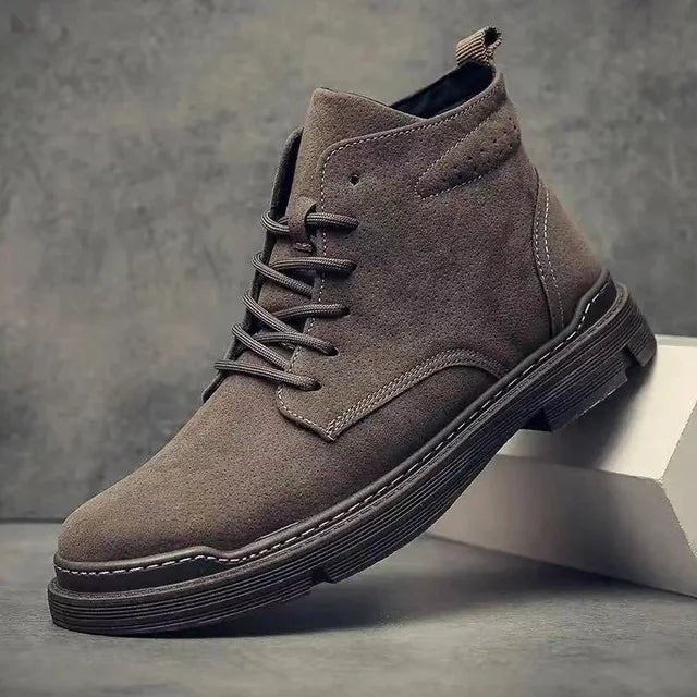 Boots Men's Suede Leather Lace-Up Ankle Desert Chukka - Camel
