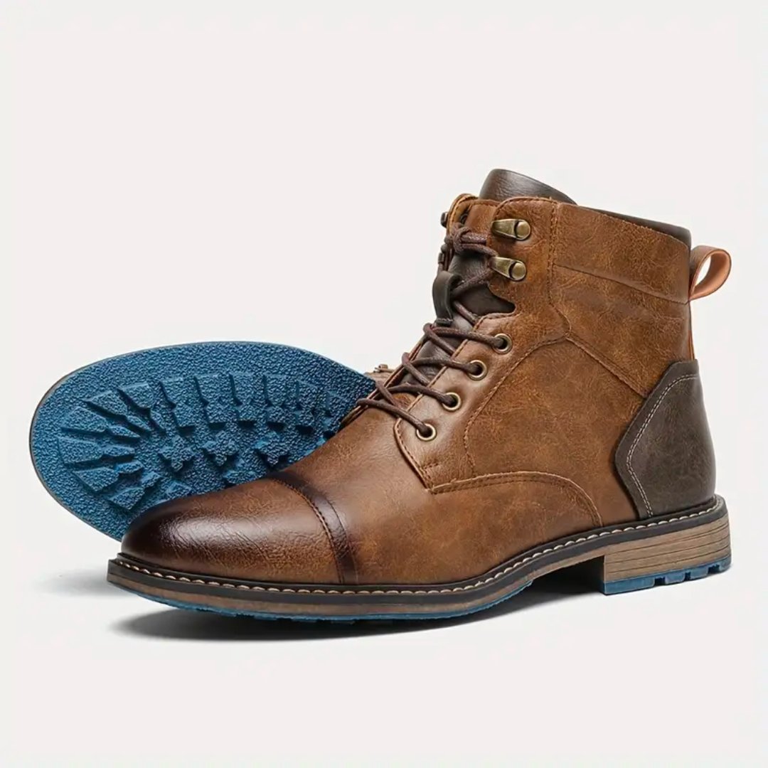 Boots Men's Vintage Leather Lace Up Casual Ankle