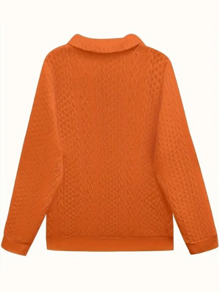 Cable Knit Zip-Up Sweater Quarter Zip Pullover