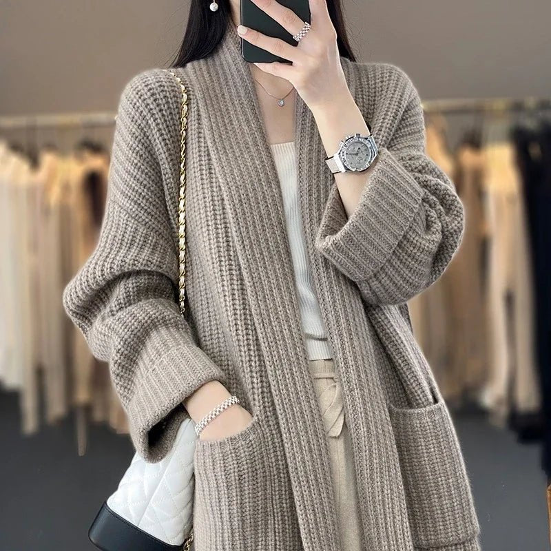 Cardigan Knitted Open Front Oversized Relaxed Fit