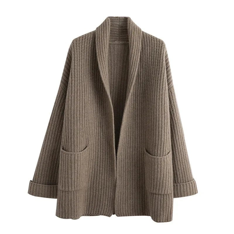 Cardigan Knitted Open Front Oversized Relaxed Fit