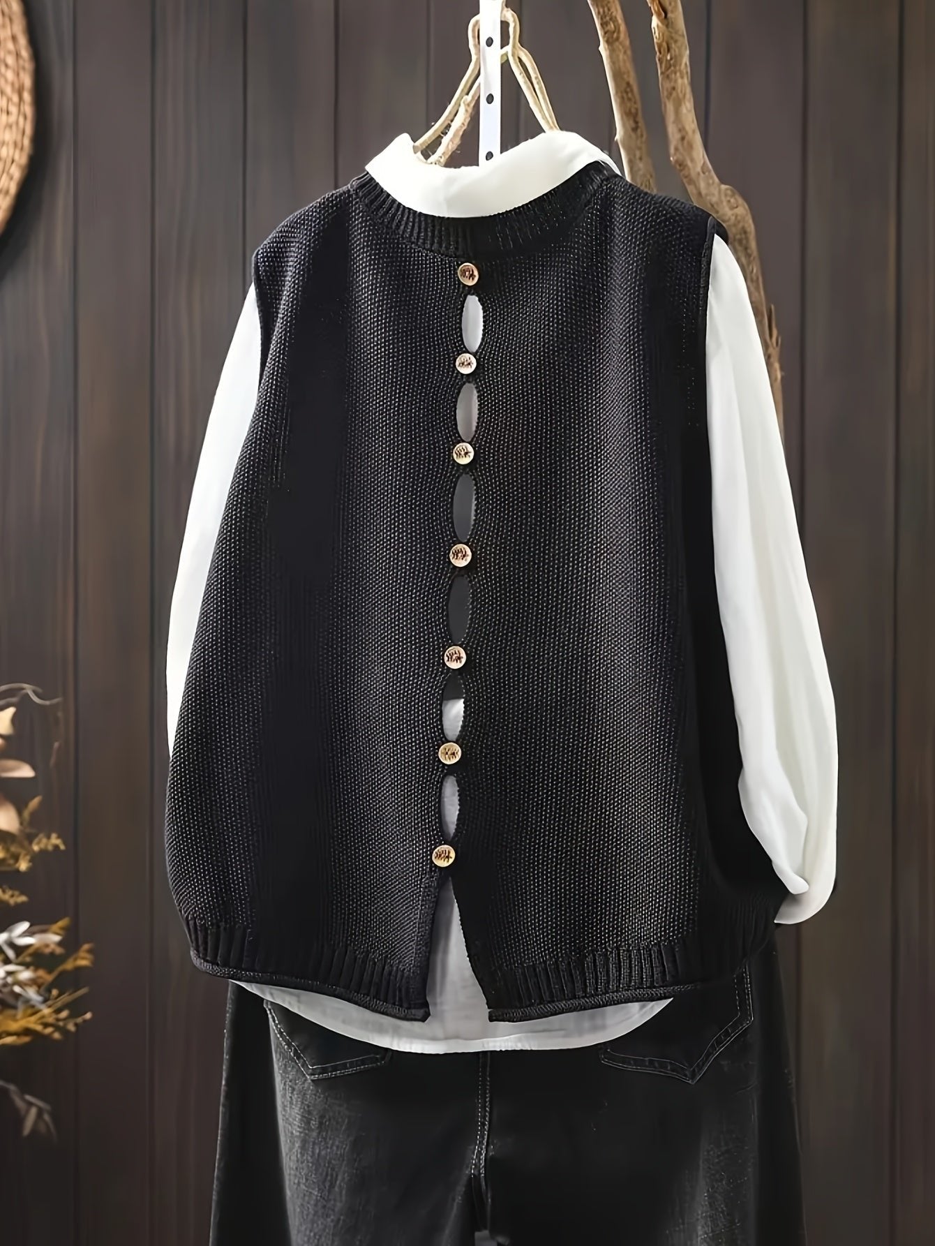 Cardigan Sleeveless Knitted Vest V-Neck Layering