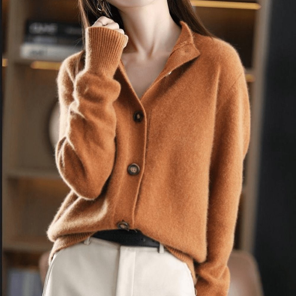 Cardigan Women's Cashmere Button Front Long Sleeve