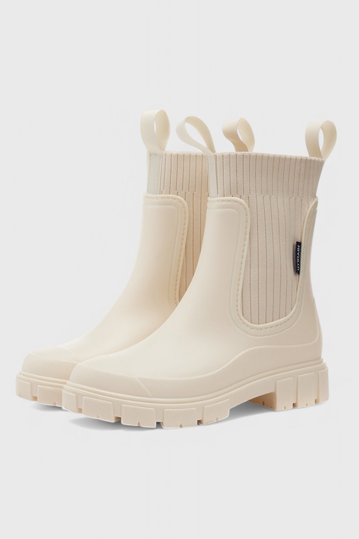 Chelsea Boots Waterproof Ankle Elastic Side Panel - Beige