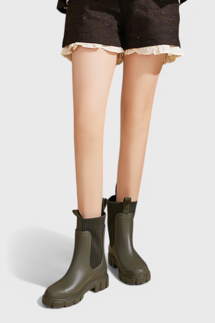 Chelsea Boots Waterproof Ankle Elastic Side Panel