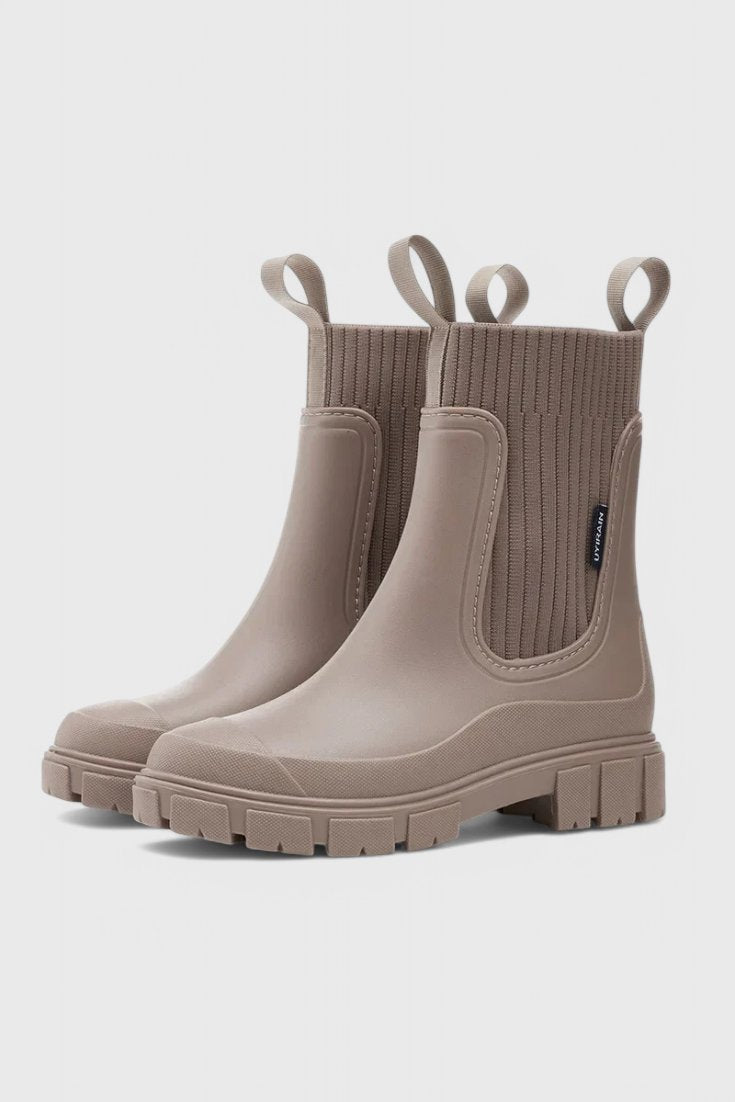Chelsea Boots Waterproof Ankle Elastic Side Panel - Taupe